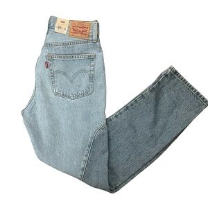 NWT Levi's 501 Original Fit Two-Tone Panel Jeans - Light Wash Straight Leg